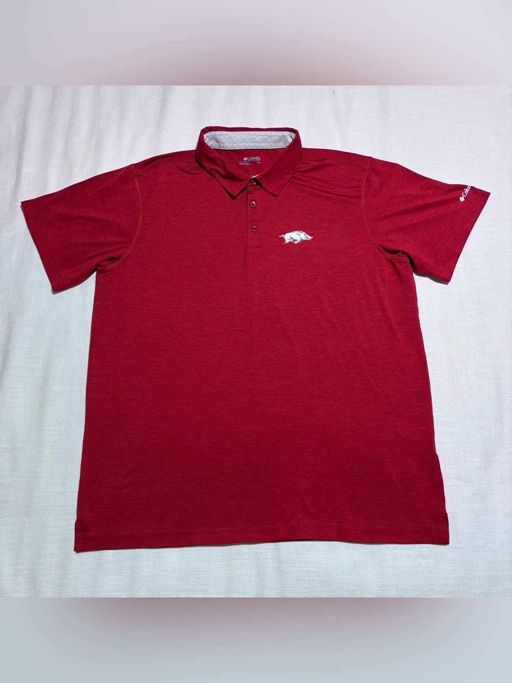 Men's Columbia Collegiate Tech Trail Polo - Arkansas Razorbacks | Size Large